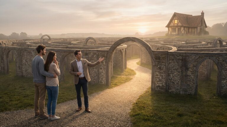 זוג צעיר מתייעץ עם יועץ משכנתאות פרטי כדי למצוא את הדרך הנכונה לדירה