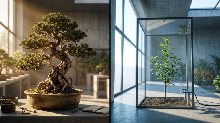 איור קונספטואלי המשווה בין פוליסת חיסכון לתיק השקעות מנוהל, המציג שתי דרכים שונות להצמחת הון.