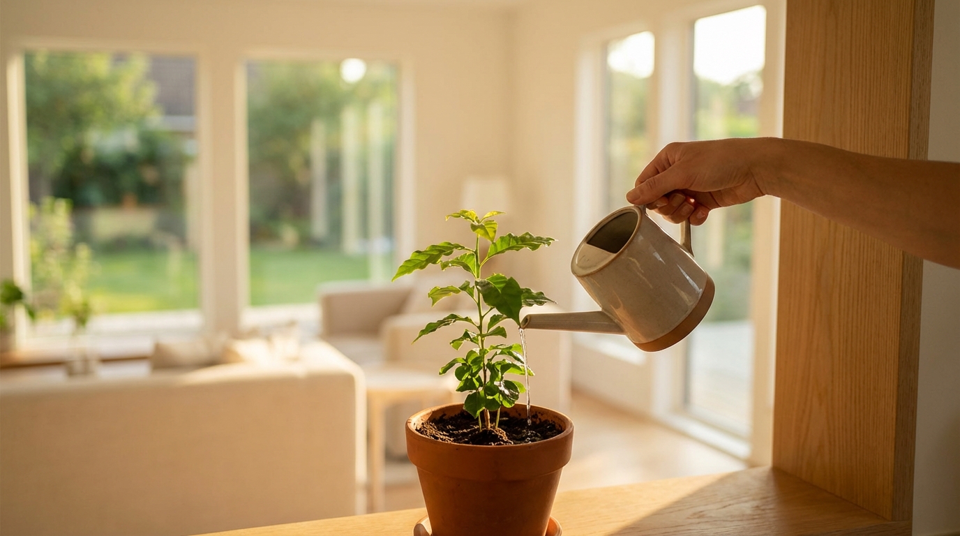 יד משקה בעדינות שתיל צעיר, המסמל את הטיפוח והצמיחה החכמה של החיסכון באמצעות פתרון כמו תיקון 190.